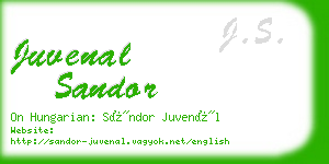 juvenal sandor business card